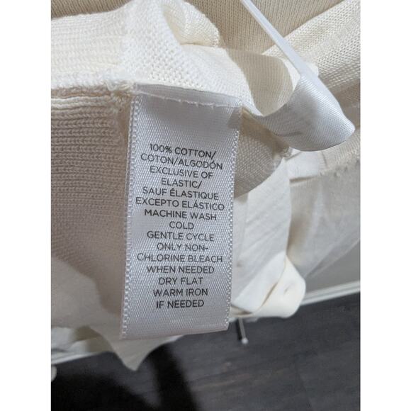 Women's Ann Taylor LOFT Cream Cardigan Size XL 100% Cotton button up Shirt Top - Picture 9 of 9